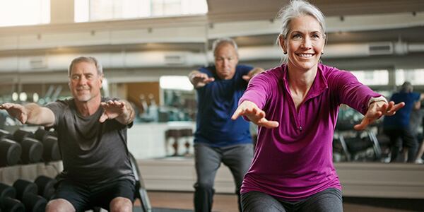 People exercising