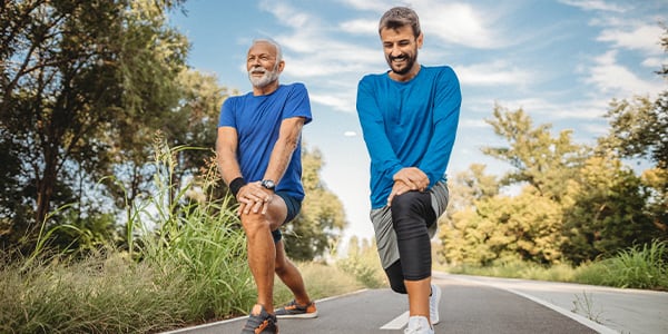 Two men lunging