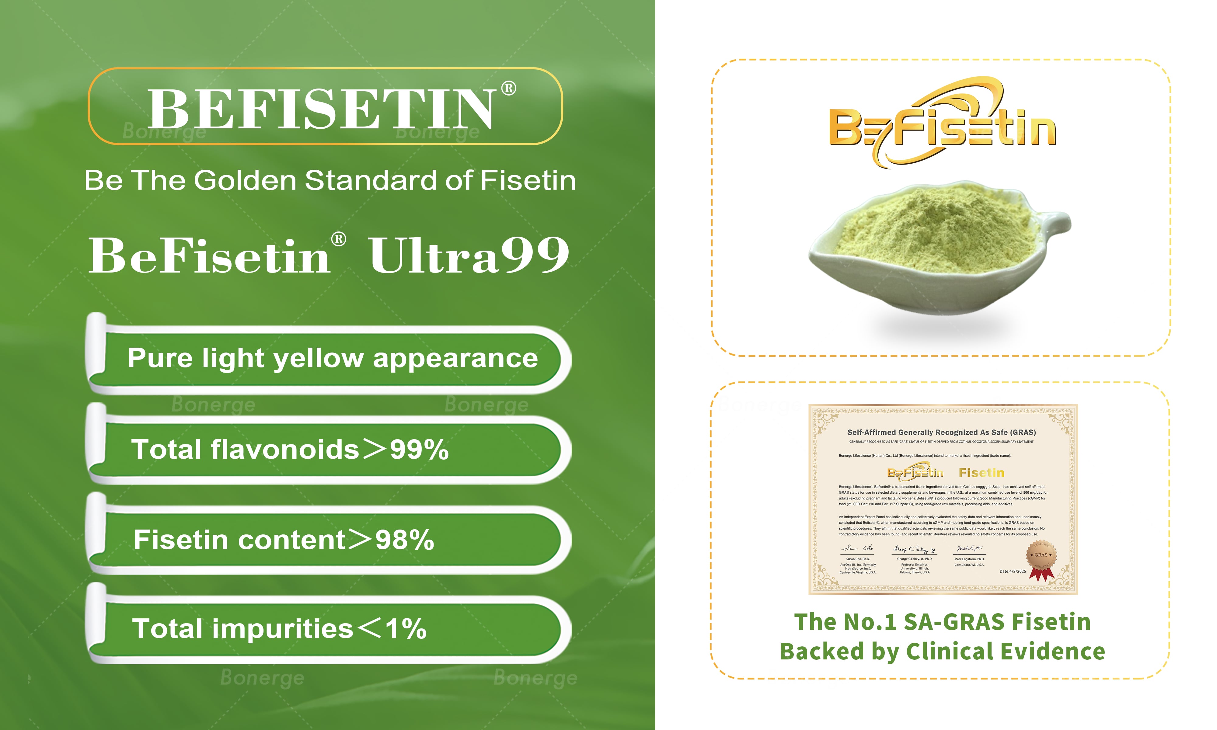 Figure 4: Bonerge’s fisetin features