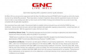 GNC Open letter to industry