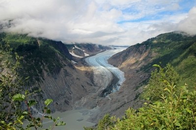 The shrinking Salmon Glacier near Hyder, Alaska and Stewart, Canada. Image © Getty Images / reisegraf
