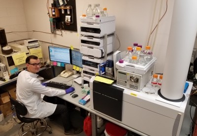 Pierce Prozy, Assistant Manager at Flora Research Laboratories analyzes CBD samples using the lab’s Agilent 6540 Accurate Mass Q-TOF Mass Spectrometer.  Photo courtesy of Flora Research Laboratories