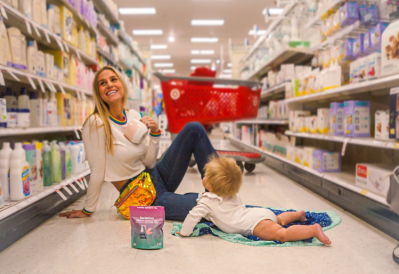 Pink Stork founder Amy Upchurch in a Target store. The national retailer was Pink Stork's first bricks-and-mortar retail partner. Photo: Pink Stork
