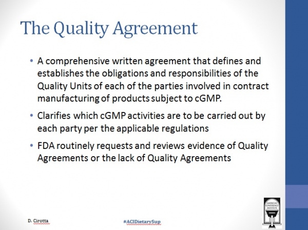 Dean Cirotta EAS Consulting Quality Agreement