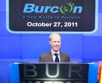 Burcon presiden Johann Tergesen rings the bell at NASDAQ 