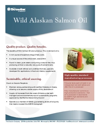 Wild, Kodiak Island Salmon Oil from the Scoular Company
