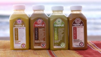 Temple Turmeric's new Super Blends are 'decadent and fulfilling drinkable meals' containing Hawaiian Oana Turmeric plus ingredients such as chia, raw honey, coconut and hemp milk, bee pollen and cold brew coffee