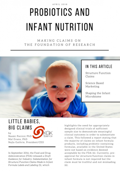 Making Health Claims on Infant Nutrition
