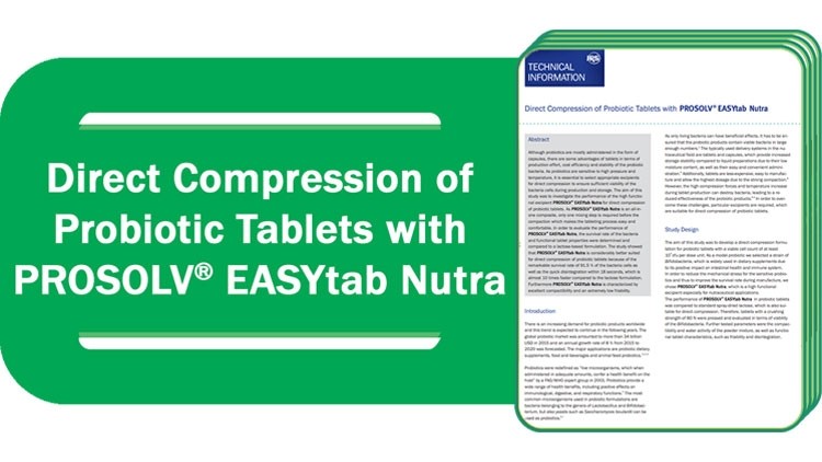 Direct Compression of Probiotic Tablets with PROSOLV® EASYtab Nutra