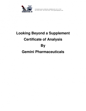 Looking Beyond a Supplement Certificate of Analysis